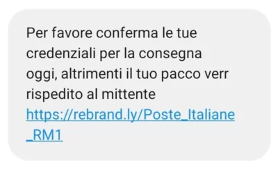 Il “pacco” in un SMS, occhio al finto messaggio di Poste Italiane